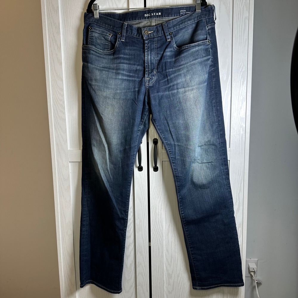 Big‎ Star Union Regular Straight Fit Men's Jeans Dark Wash Size 34S